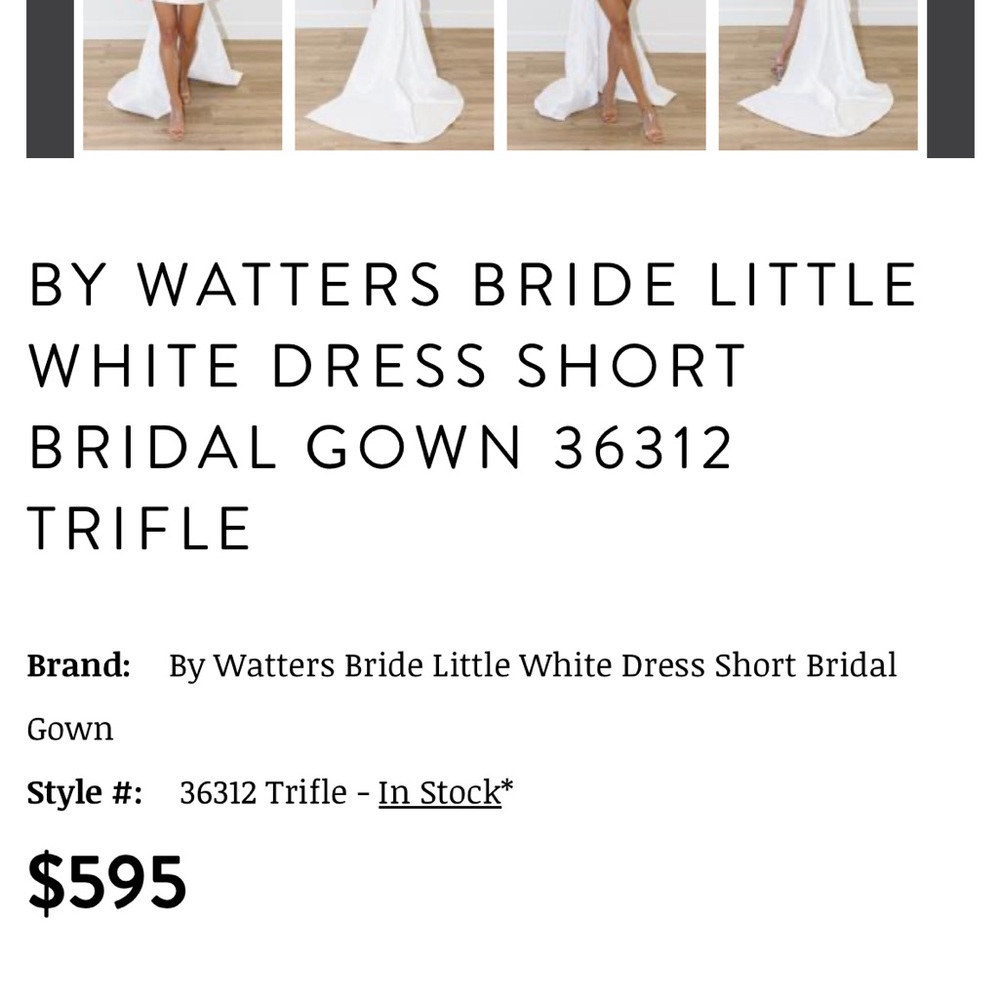 By Watters Little White Dress Gown 36312 - Picture 6 of 6